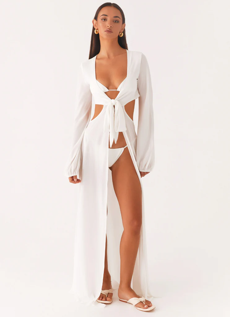 Robe maxi côtière – Blanc Robe maxi côtière - Blanc