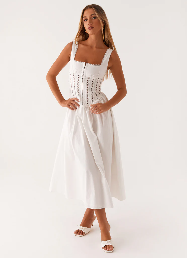 Robe Midi Waiting On You - Blanc