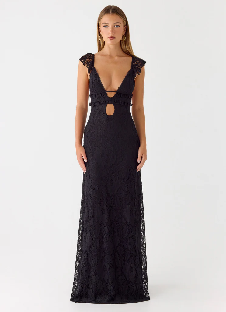 Robe Maxi en Dentelle Giulia - Noir