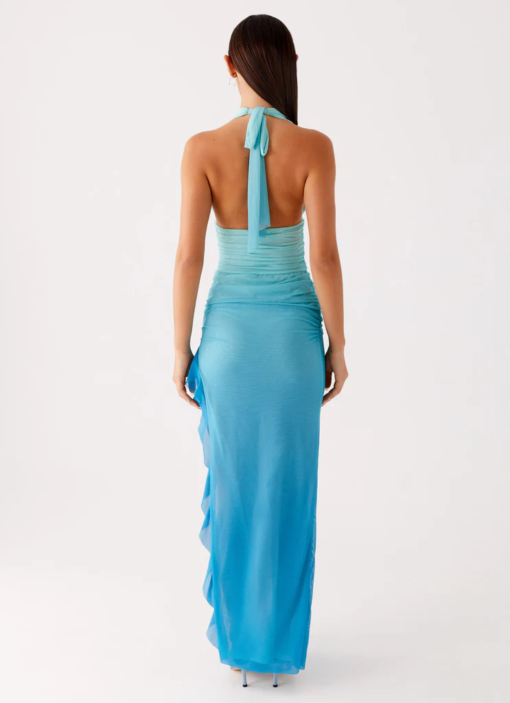 Robe maxi à bretelles Moraya - Gradiant bleu