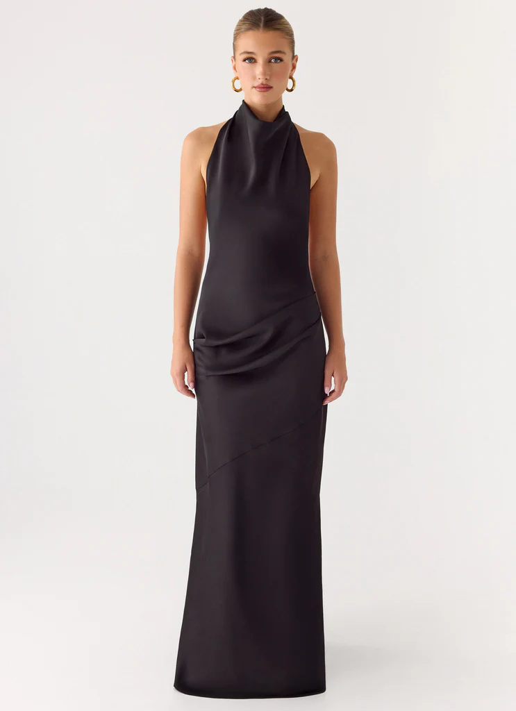 Robe maxi échancrée Back To Life - Noir