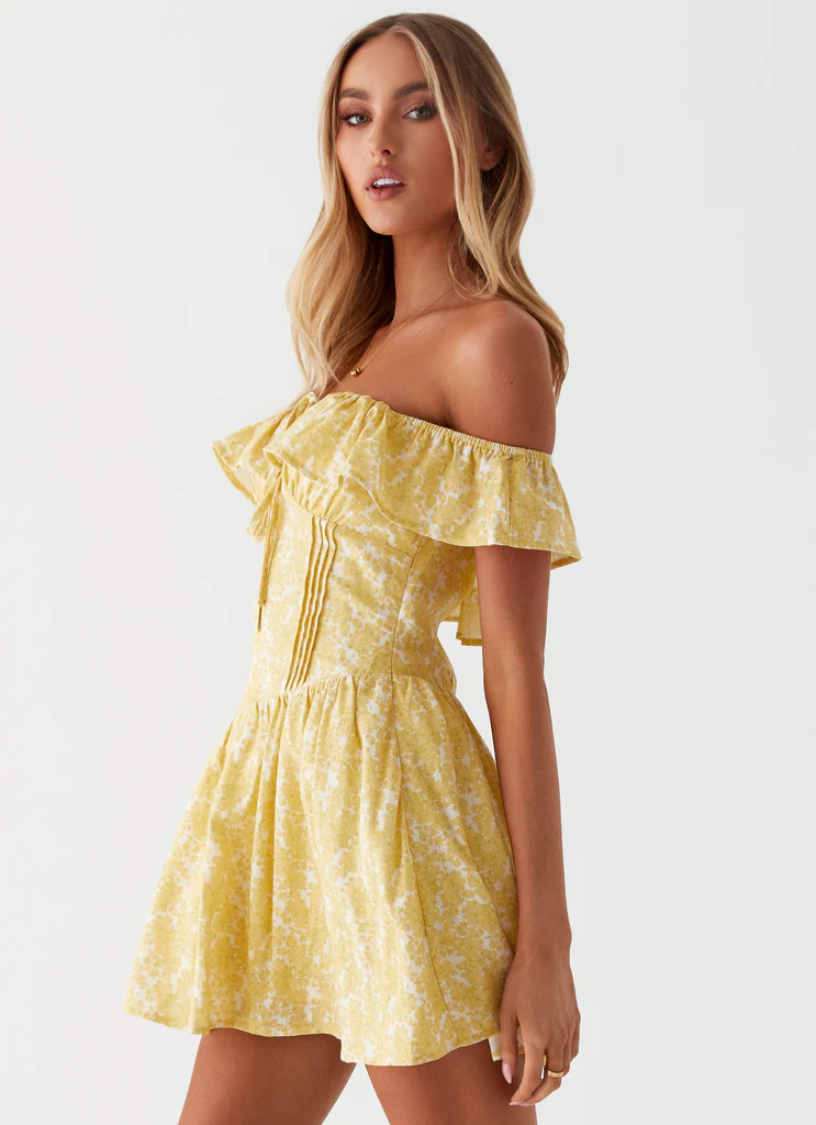 Robe Tarryn Mini - Fleurs jaunes