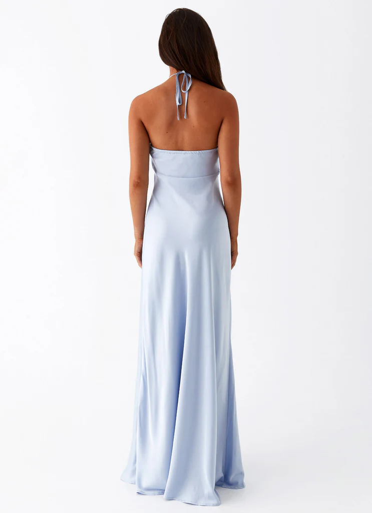Robe maxi Noir Symphony - Bleu glace