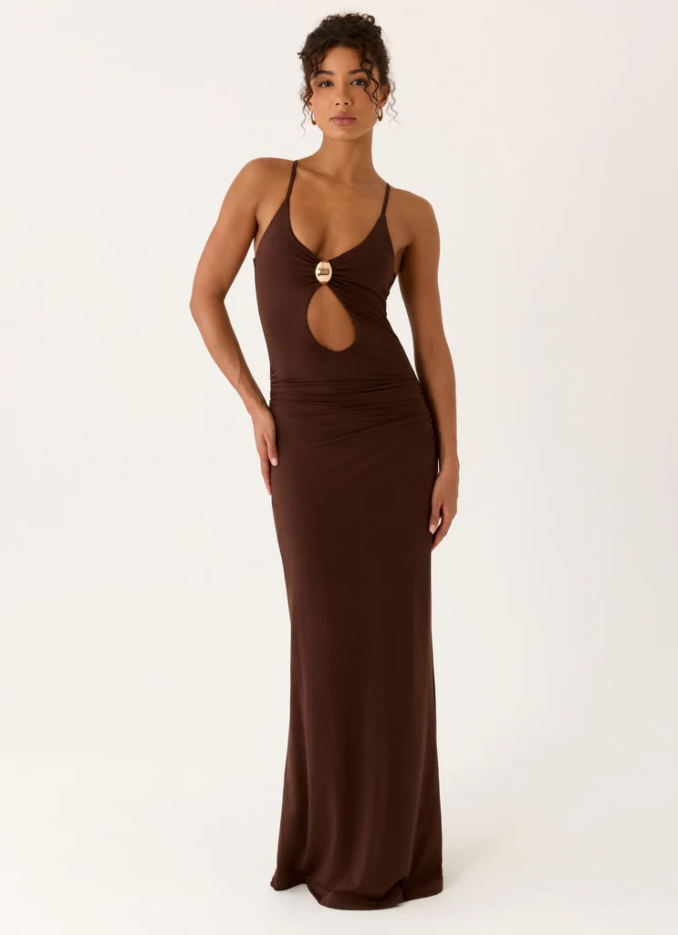 Robe Maxi Inez - Chocolat