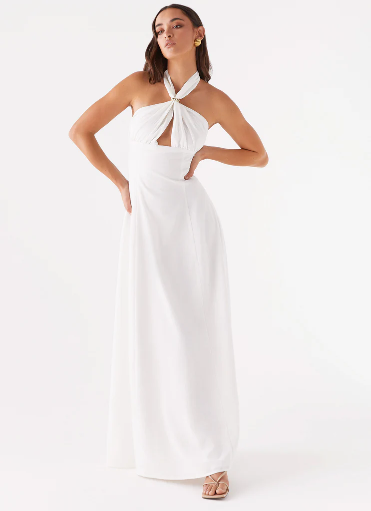 Robe maxi en lin Maison - Blanc