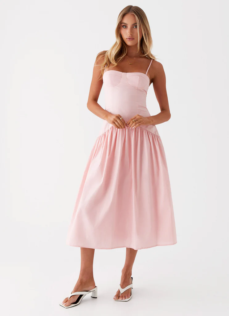 Robe Midi Corset Yvette - Rose