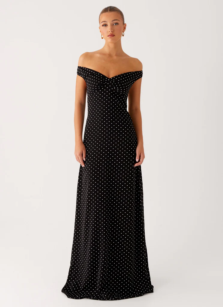 Robe Maxi Melany - Pointillé Noir