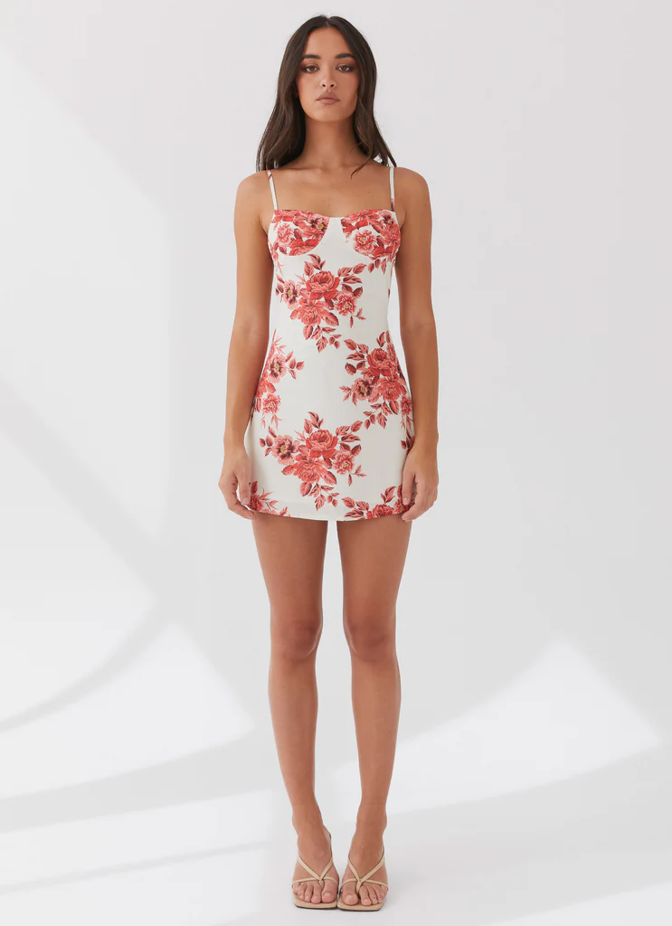 Robe Mini en Lin Cindi - Rosa Floria