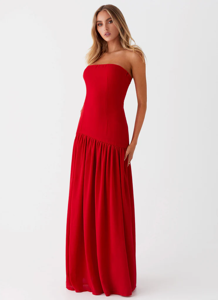 Robe Maxi Sans bretelles Eden – Rouge Robe Maxi Sans bretelles Eden - Rouge