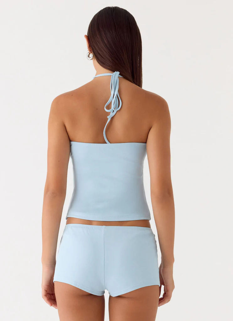 Shorts Mini Bonita Button - Bleu Pâle