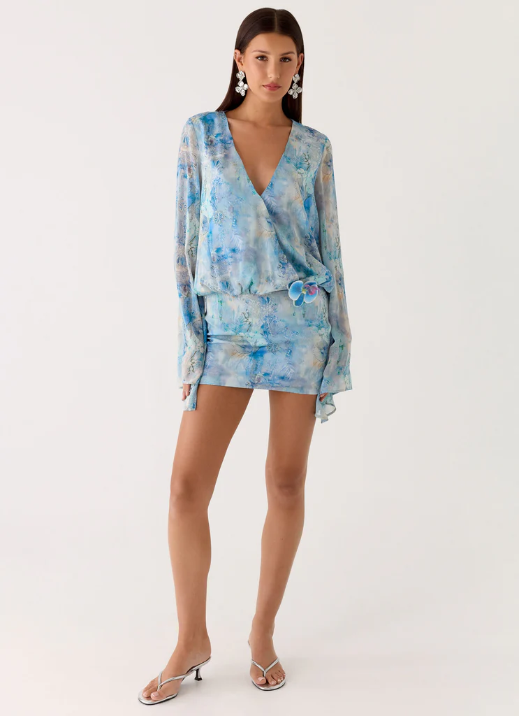 Robe Mini Vanish Into You - Aqua Paisley