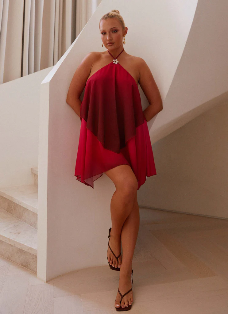 Robe Mini Twin Flame - Dégradé Fuchsia