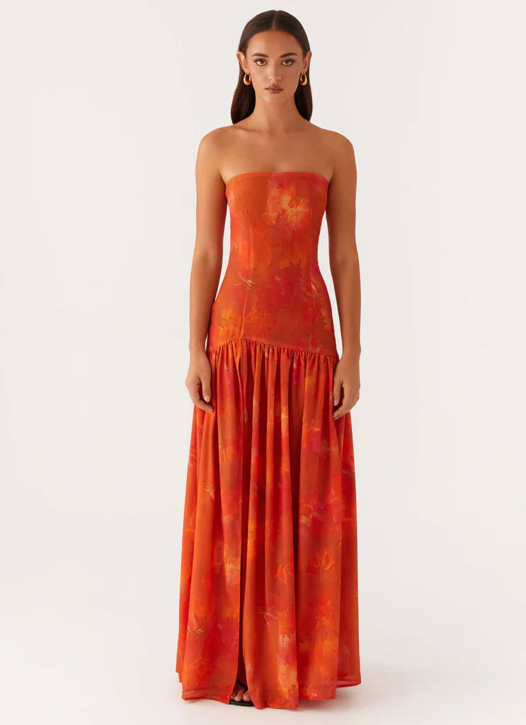 Robe Maxi Sans bretelles Eden - Ambre