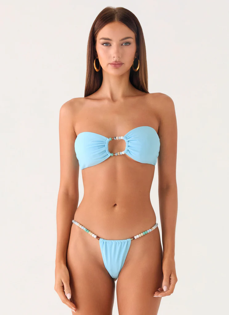 Bas de maillot à perles Coastal Breeze - Turquoise