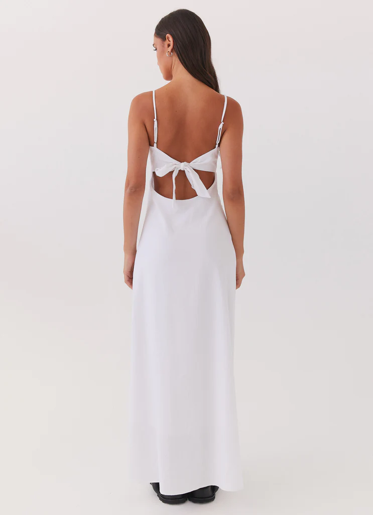 Robe Maxi Linon Flora - Blanc