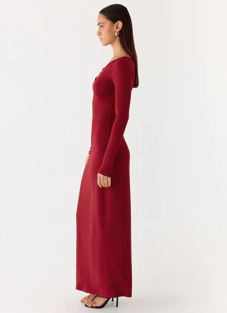 Robe maxi Jordana Twist - Merlot