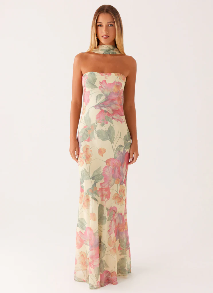 Robe maxi Under The Pagoda - Pivoine jaune