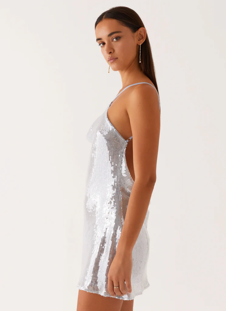 Robe Mini à Dos Côtelé Radiant Energy - Bleu