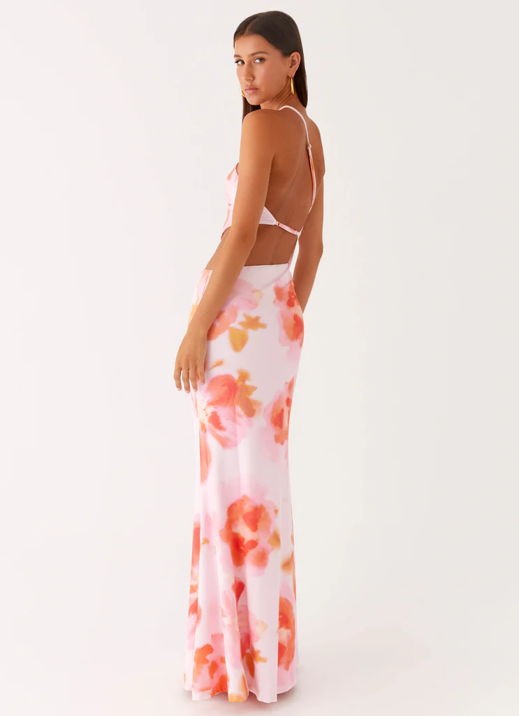 Robe maxi à découpes Riano - Blushing Blossom