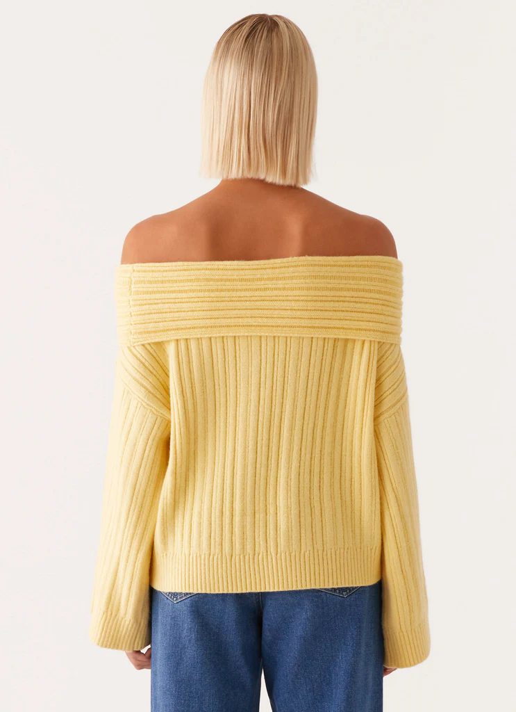 Federica Pull Épaule Délicate - Citron
