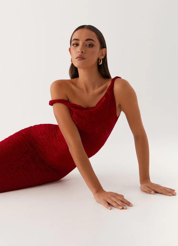 Robe Maxi Épaulette Twist Arabella - Maroon