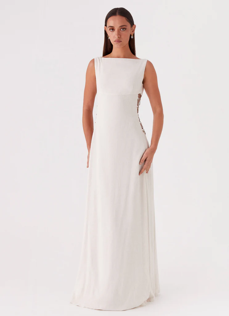 Robe maxi en lin Catherine - Oatmeal