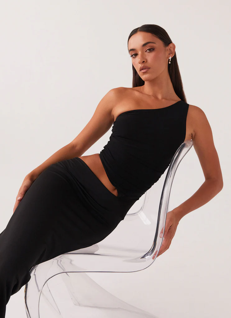 Robe Maxi à Épaule Unique Seranella - Noir