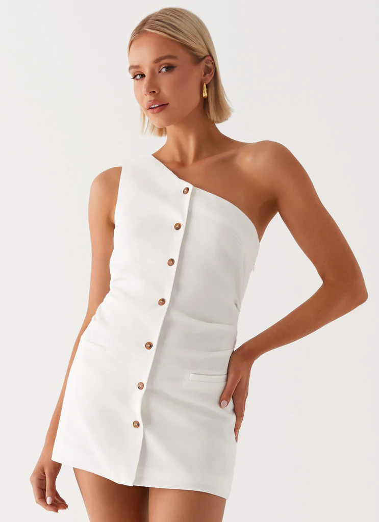 Robe Mini en Lin Jordy - Blanc