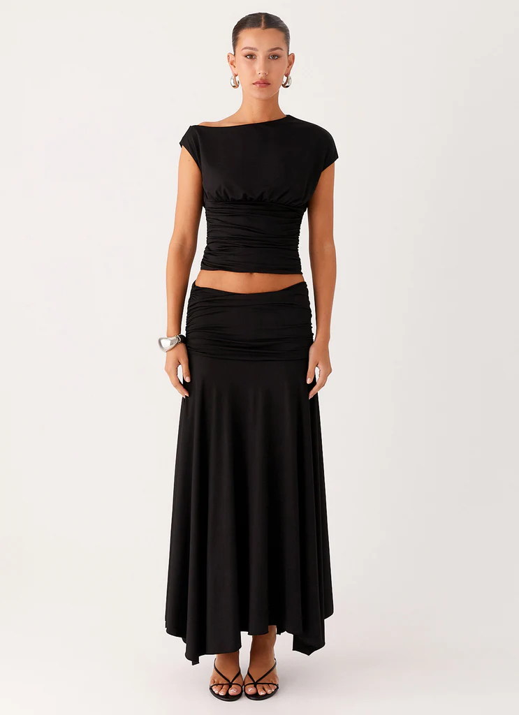 Top asymétrique Liana - Noir
