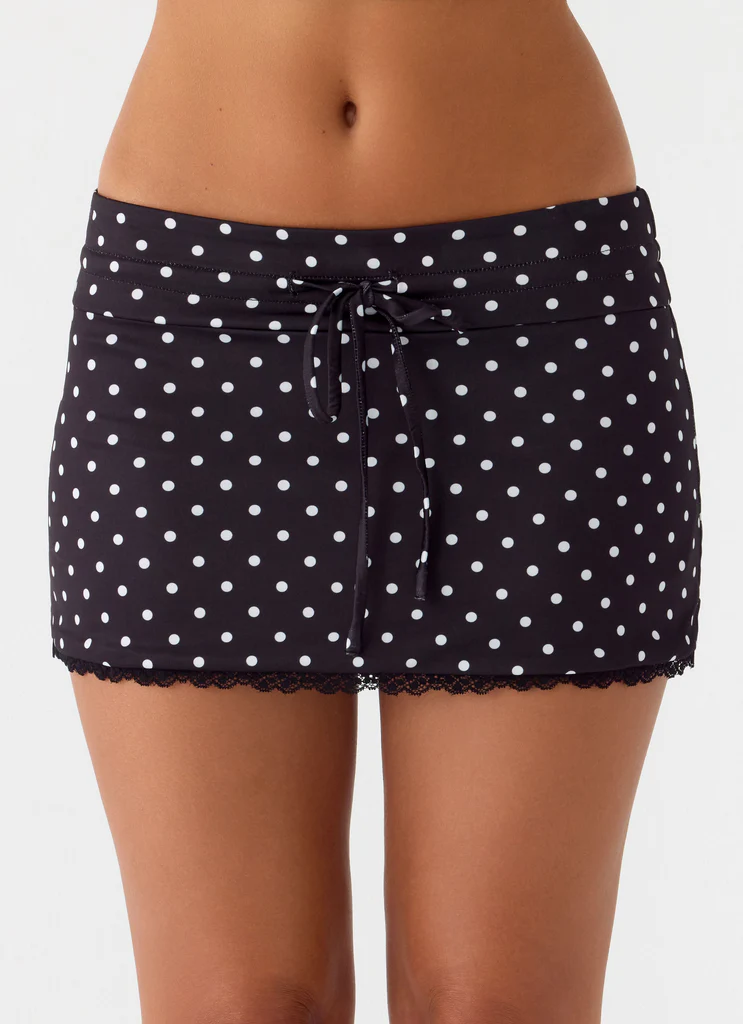 Mini-short Get No Sleep - Noir à pois