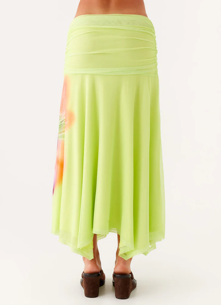 Jupe maxi à plis Liana - Tropical vert