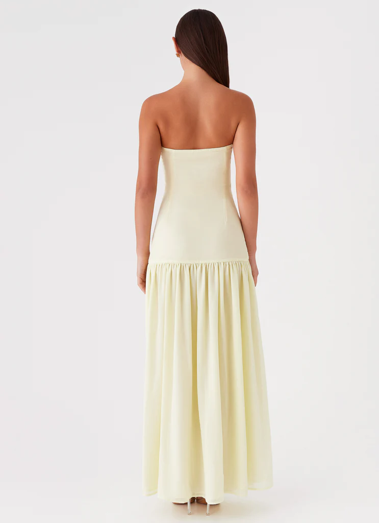 Robe Maxi Sans bretelles Eden - Jaune