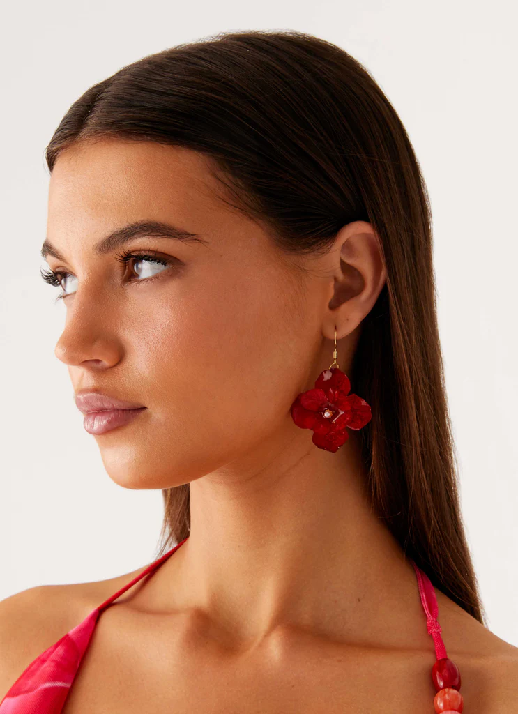 Boucles d’oreilles Mona – Rouge Boucles d'oreilles Mona - Rouge