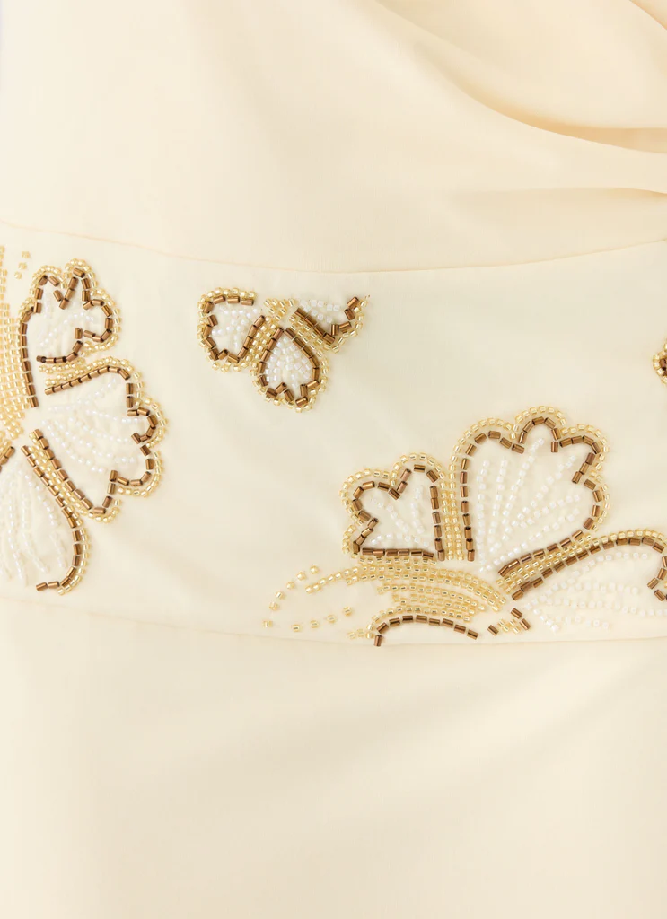 Robe maxi à strass Sandrine - Jaune