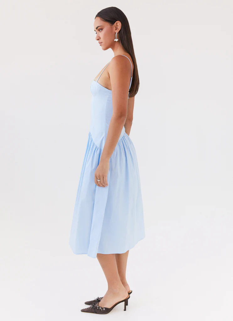 Robe Midi Corset Yvette - Bleu
