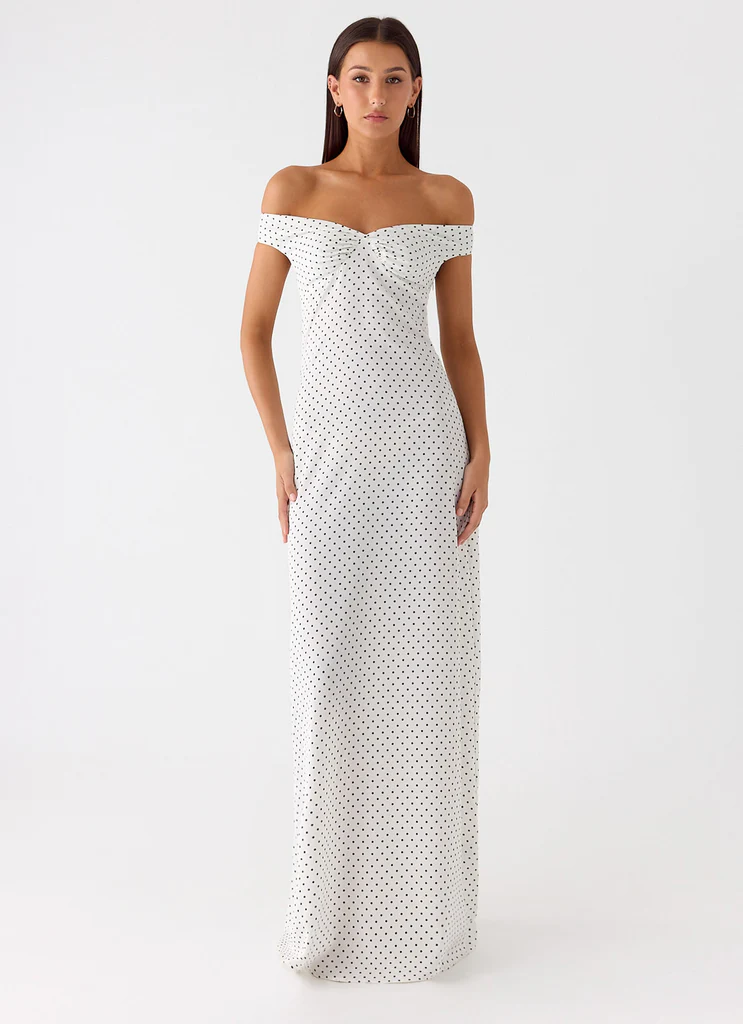 Robe Maxi Melany – Blanc à pois Robe Maxi Melany - Blanc à pois