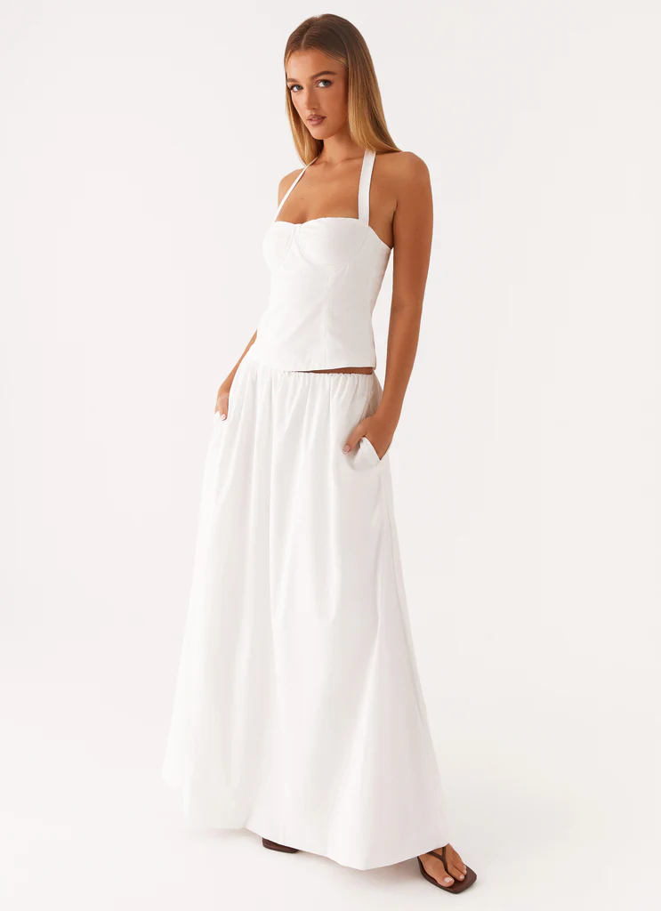 Top bustier à bretelles Cheryl - Blanc