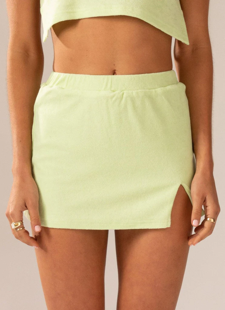 Mini-short en terry Changing Seasons - Vert lime