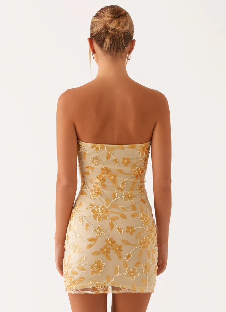 Robe mini à strass Moorey - Jaune
