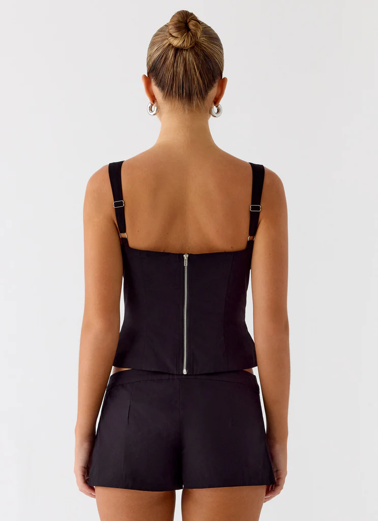 Shorts micro mini en coton Coastline - Noir