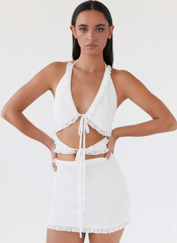 Robe Mini à Volants Love Exchange - Blanc
