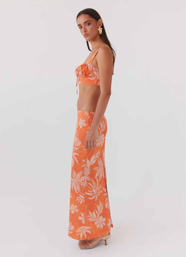 Jupe en lin Born For Bordeaux - Coucher de soleil tropical