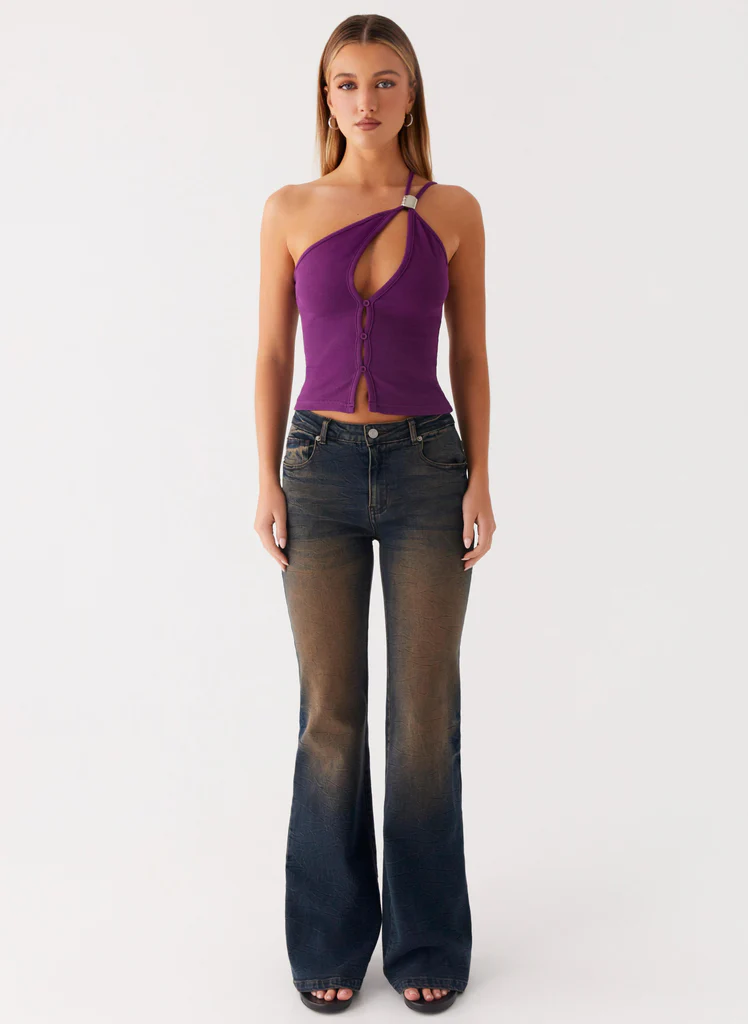 Jean denim évasé Oregon - Lavage noir sale