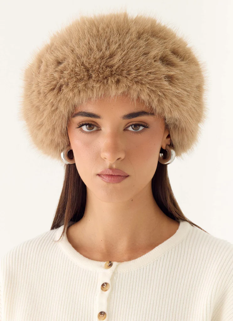 Bandeau en fausse fourrure North Pole - Crème