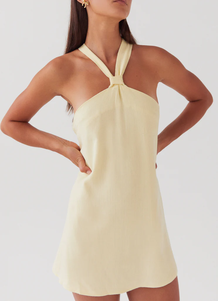 Robe Mini Micro en Lin Keira - Citron