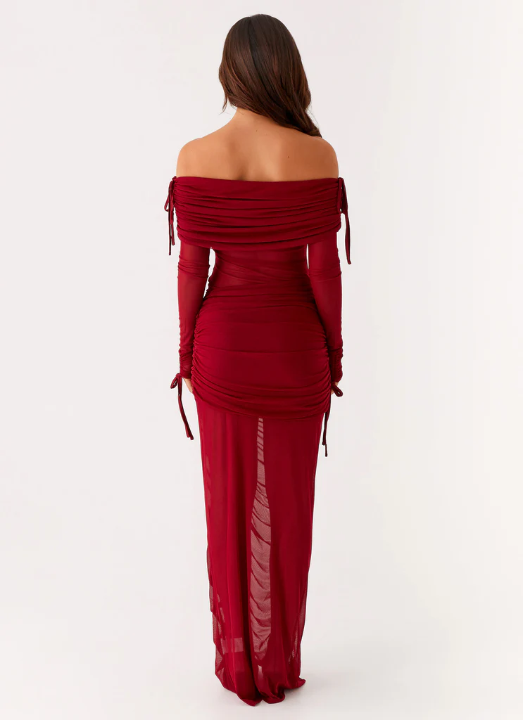 Robe maxi en maille Teala - Rouge