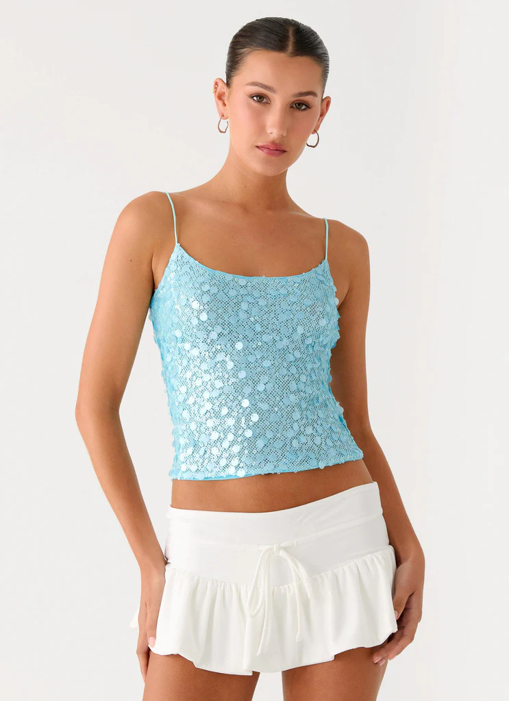 Top paillettes French Exit - Bleu
