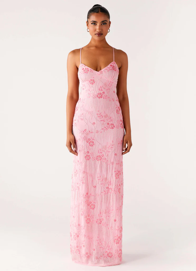 Robe maxi à sequins Vietta - Rose