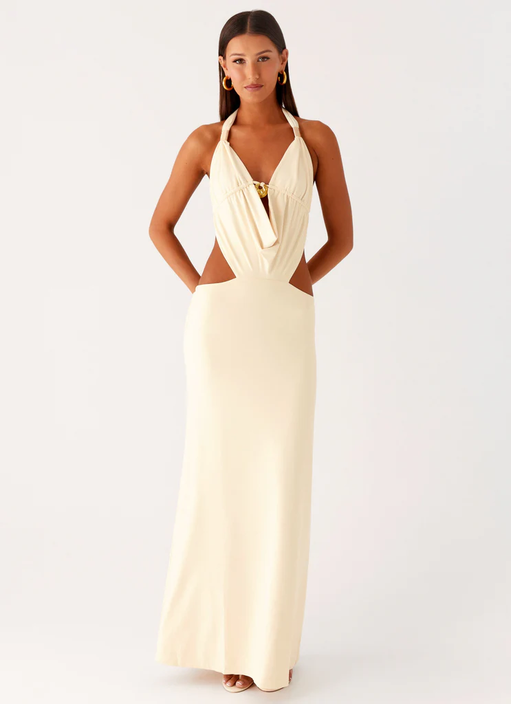Robe maxi à bretelles Torina - Citron