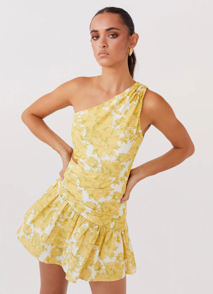 Robe Mini Épaule Seule Sunkissed Hearts - Narcisse